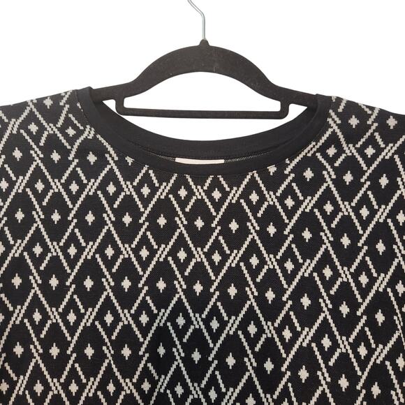 J. Jill Black & White Argyle Pullover Jersey Sweater Women's Petite S - Picture 5 of 9